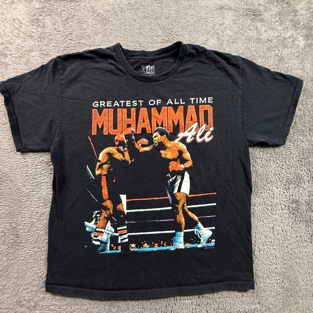 Muhammad Ali Thrilla In Manila Boxing Shirt Vs Joe Frazier Adult L Black Tee